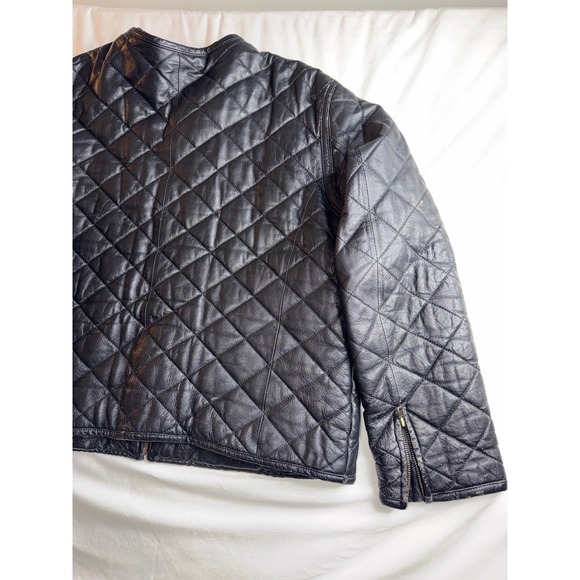 SPRINGWELL Black Quilted Genuine Leather Biker Jacket Men's Size XXL - Picture 16 of 16